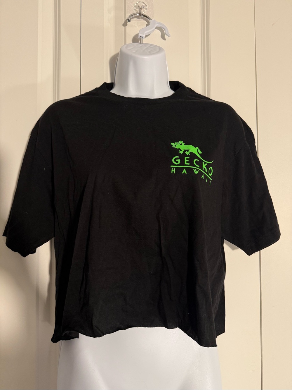 GECKO Hawaii Black Short Sleeve Tee with Neon Green Logo